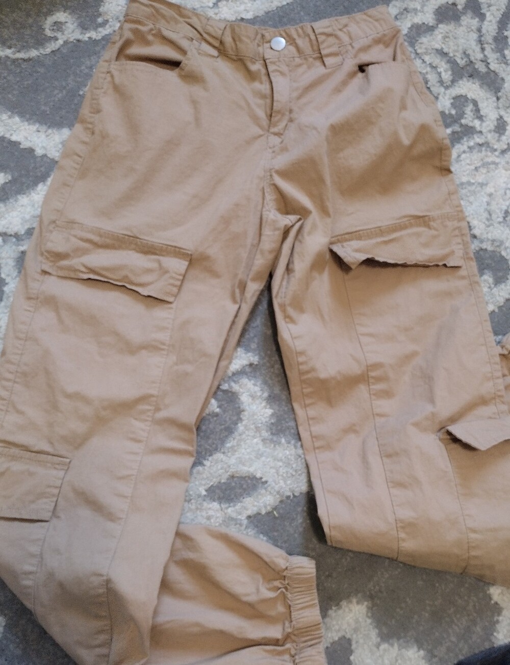 Rachel Paige Khaki Cargo Jogger Pants